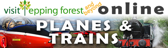Poster with writing for Epping Forest online planes and trains